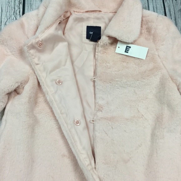 Gap Girls XL 12 Pink Faux Fur Jacket - Picture 3 of 4